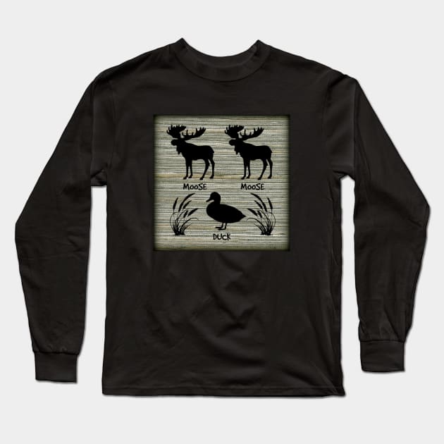 Moose Moose Duck Hunters Long Sleeve T-Shirt by ArtisticEnvironments